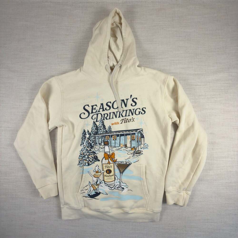 Tito's Handmade Vodka Season's Drinkings Graphic Hoodie Size M